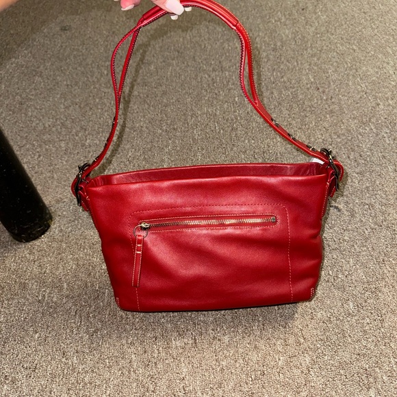 NWT - Red Coach leather shoulder bag - Picture 1 of 5